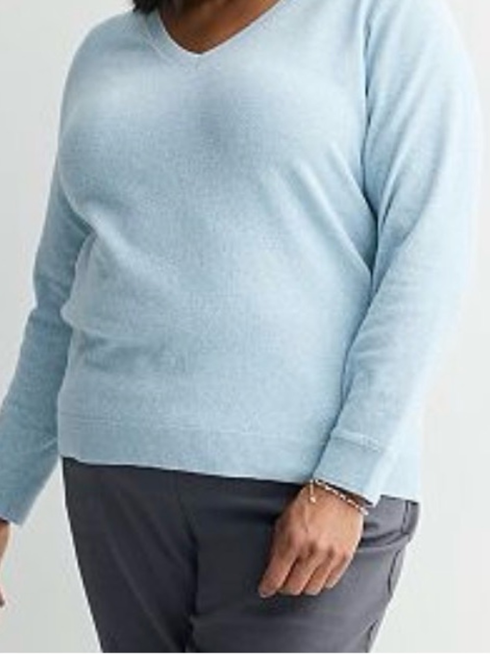 croft & barrow Light Blue V-Neck Sweater